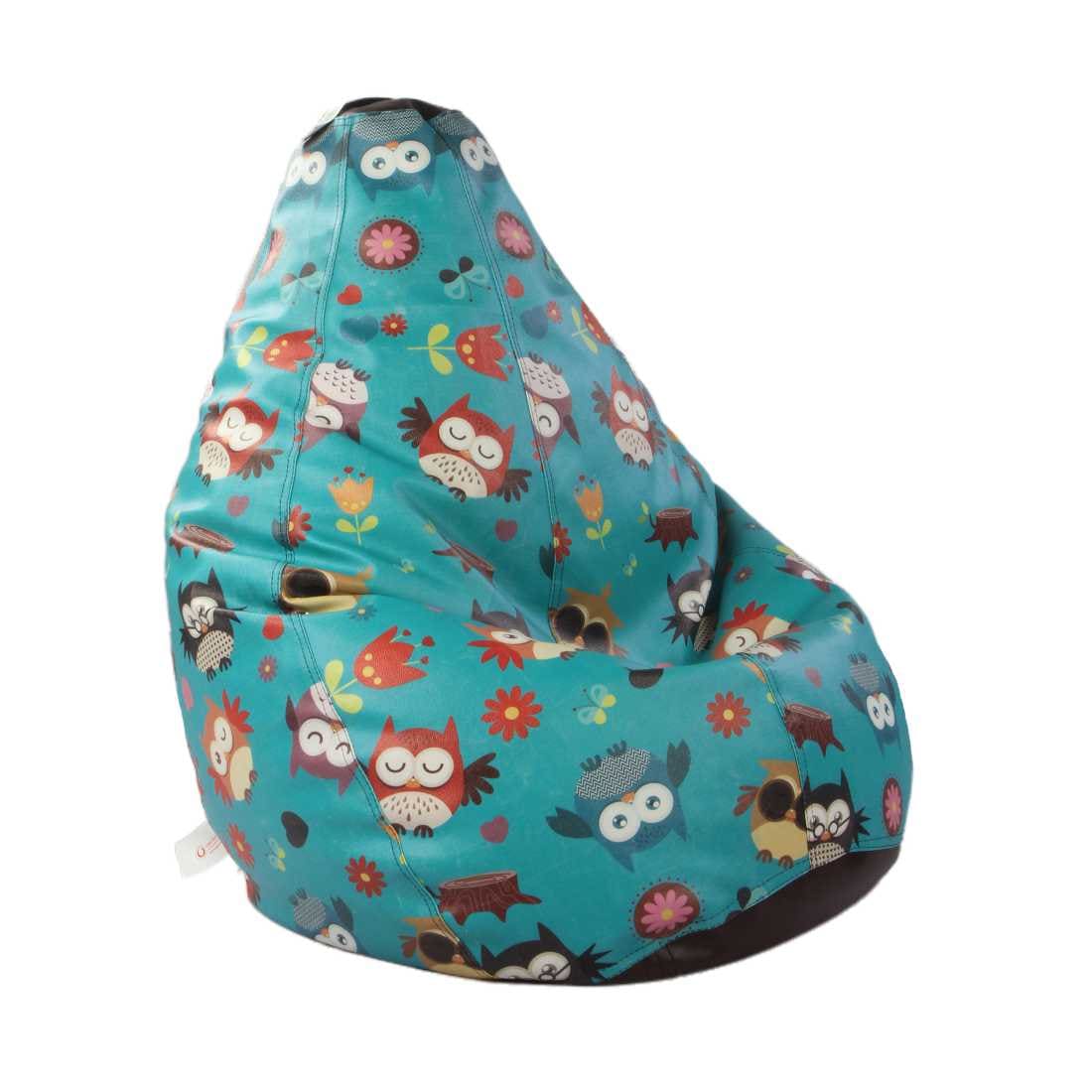 Orka Digital Printed Owl Screenprint XXXL Bean Bag Filled With Beans